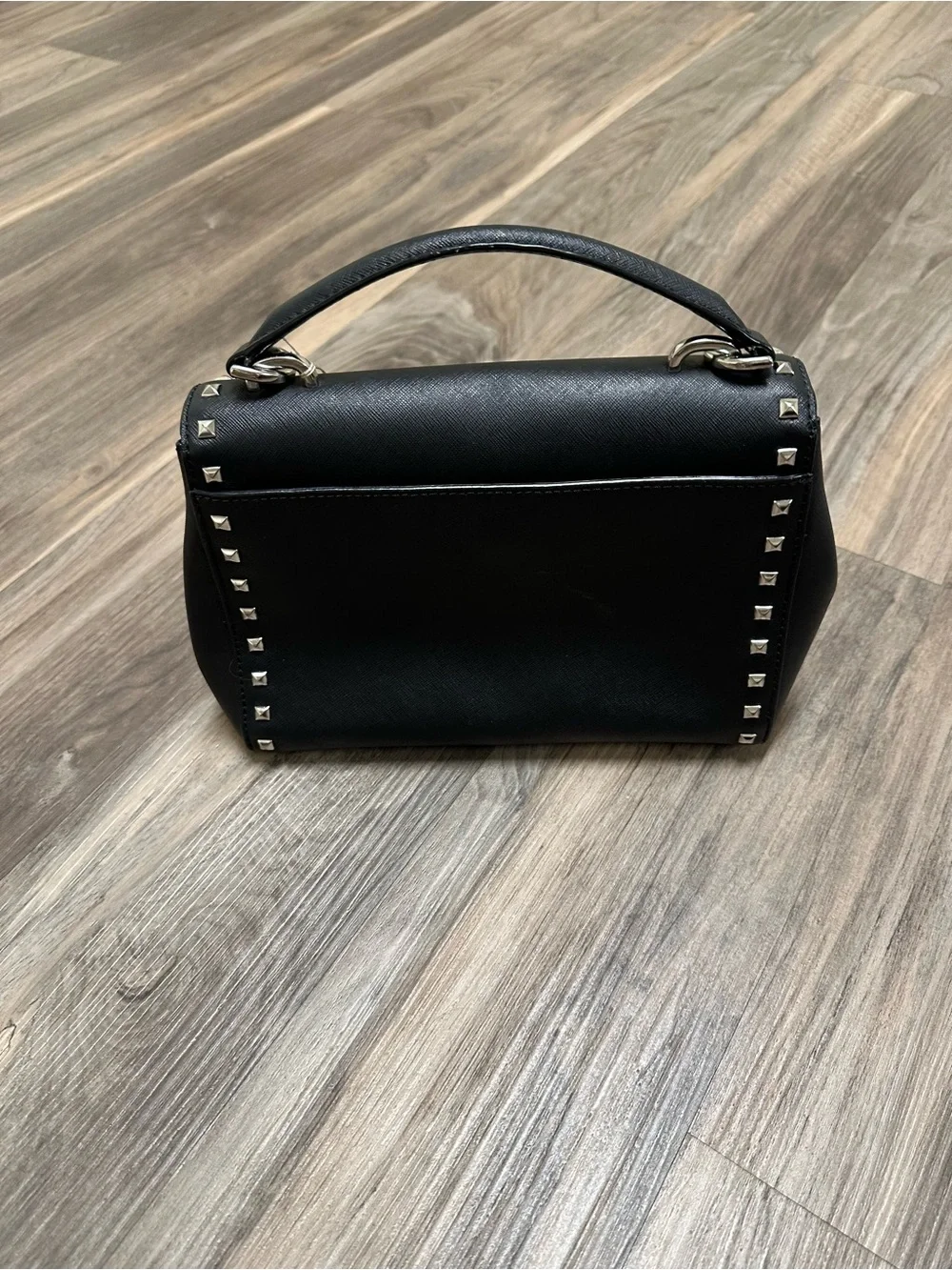 Michael Kors Ava Black Studded Satchel